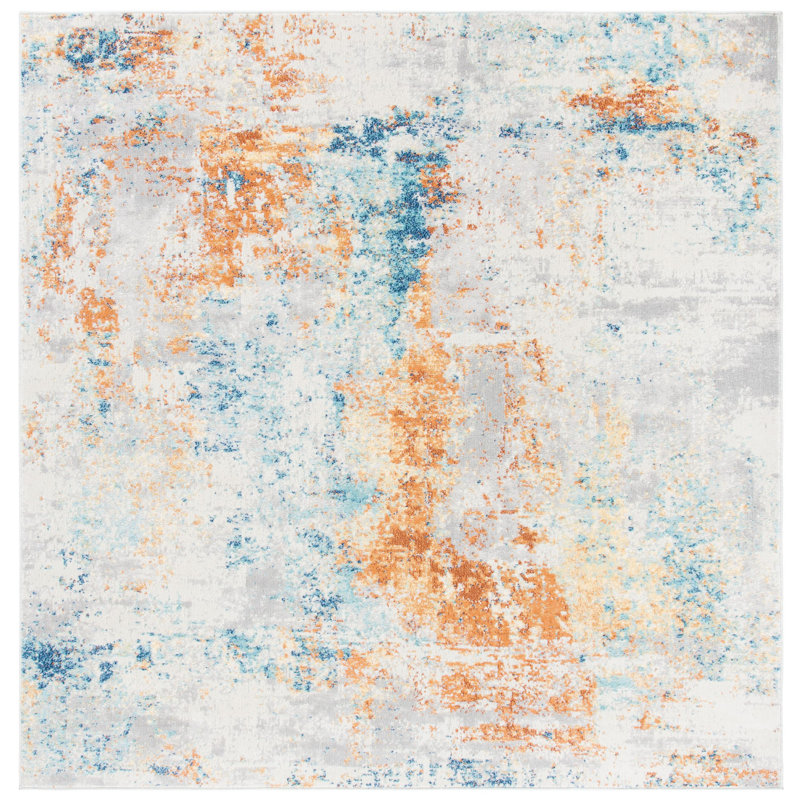 Aria Performance Abstract Rug, Square 6'7"