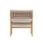 Chaise longue OMI en acacia et coussin beige