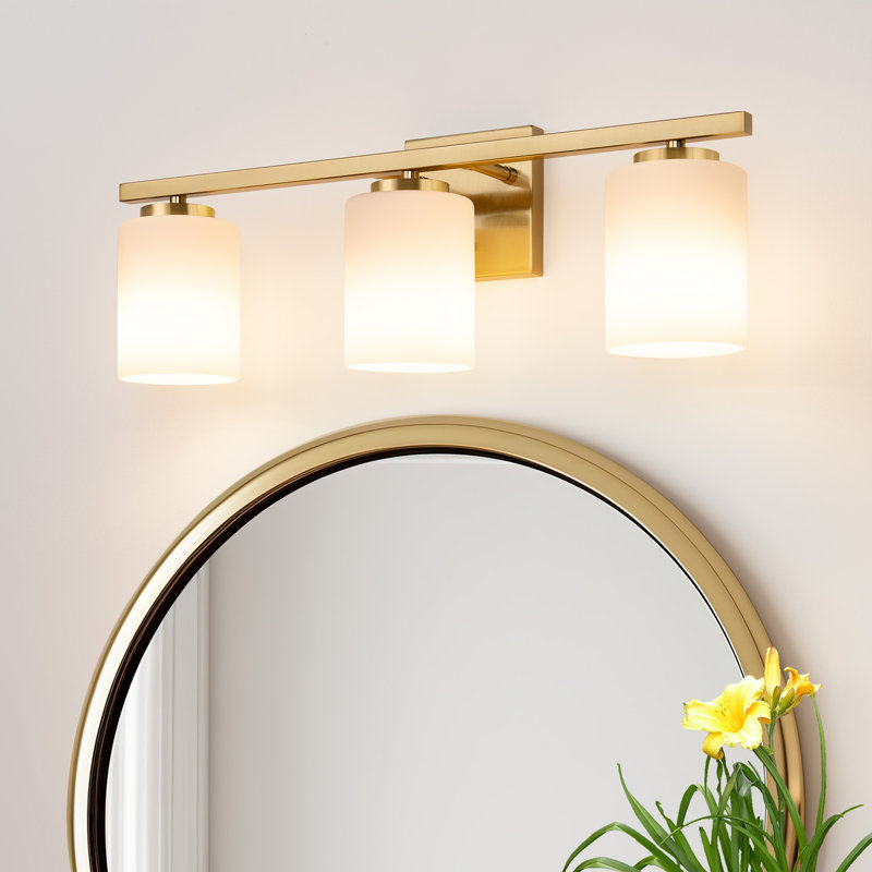 Éclairage pour meuble-lavabo à intensité variable Ellysen, 3, Or brossé