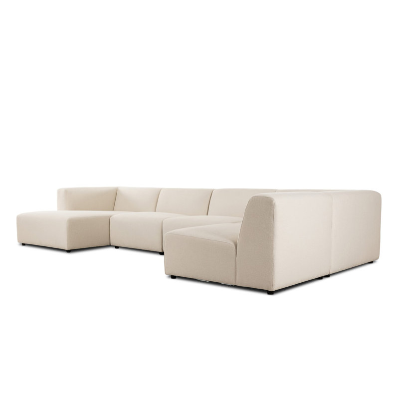 Lawndale 5PC Sectional W/ RAFC-Napa Sandstone, Left Hand Facing, Fayette Cloud Polyester Blend