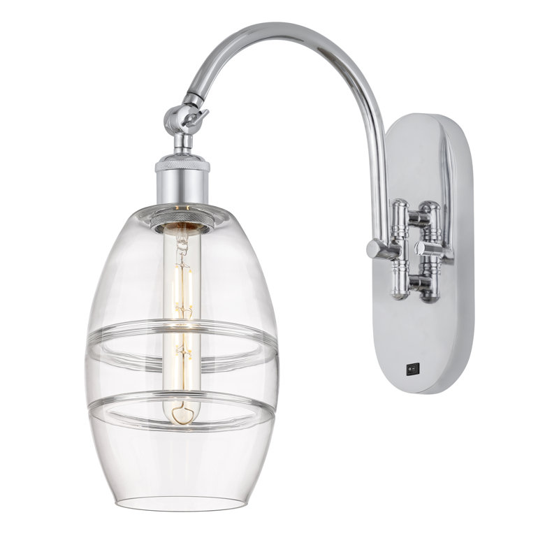 Dundrod Steel Armed Sconce, Clear, Polished Chrome