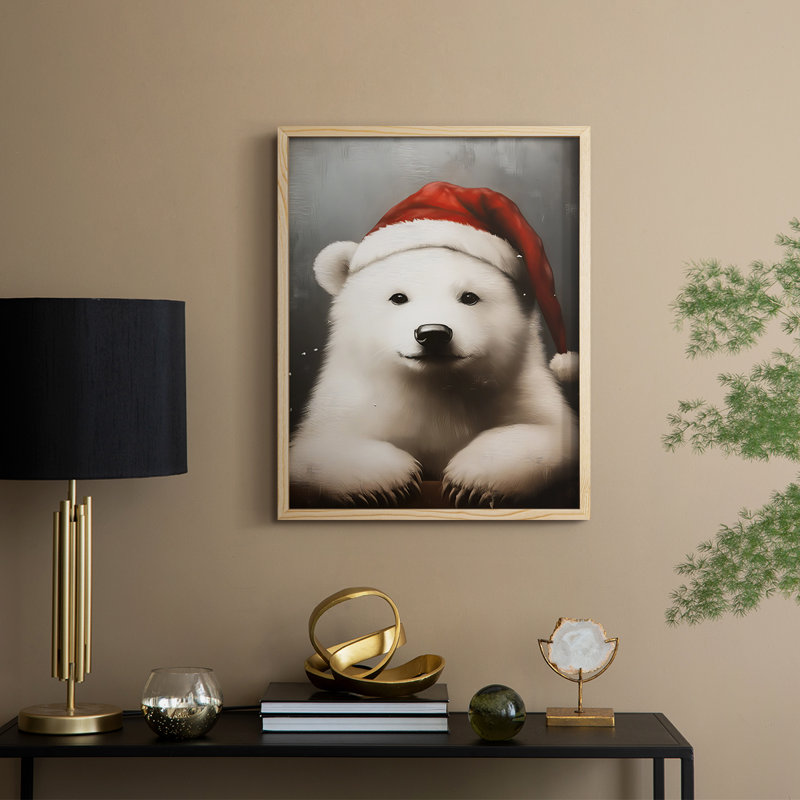 «Christmas Holiday Art», série 2-XC III, reproduction encadrée - bois massif, H 30 po x l 24 po, Naturel
