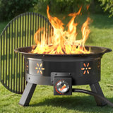Portable Propane Fire Pit with Grill Grate & Tabletop Lid, Outdoor Fire pit, 58,000 BTU Heat, Available in 24-inch& 19-inch Sizes