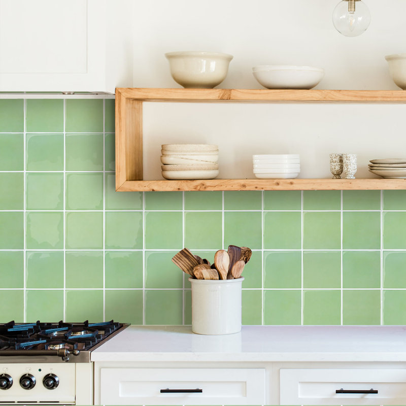 10-Pack Square Peel and Stick Backsplash Tiles – 12"x12" Thicker 3D Design, Sage Green