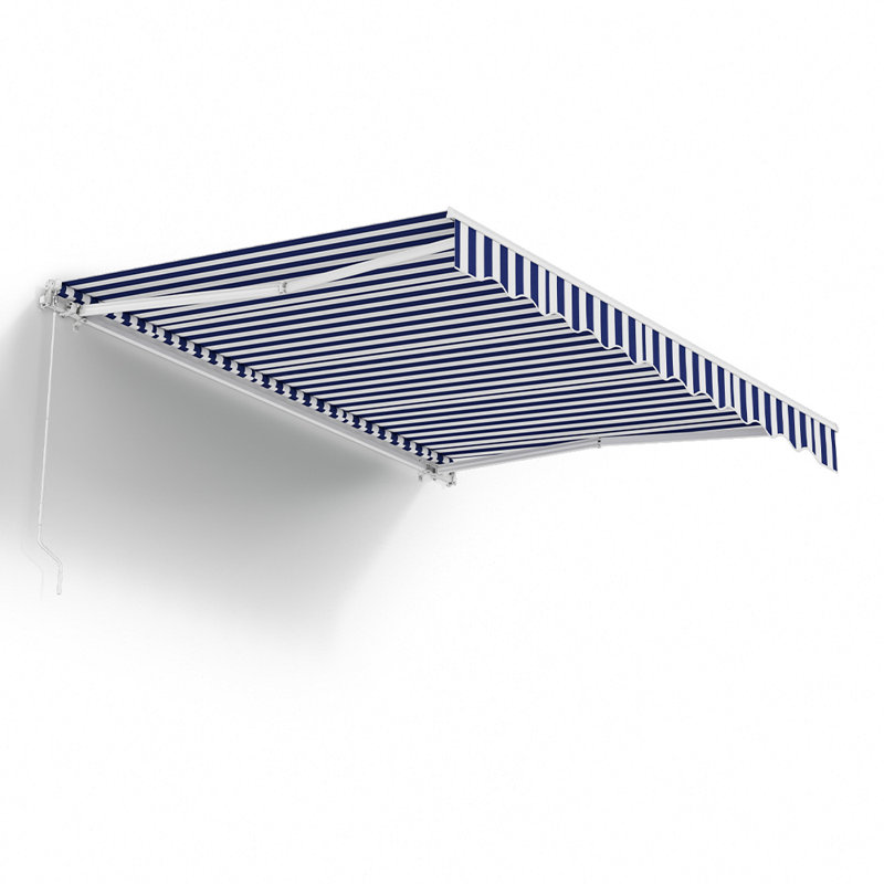 Sol 27 Outdoor 350cm W x 300cm D Fabric Cover Retractable Patio Awning, Blue