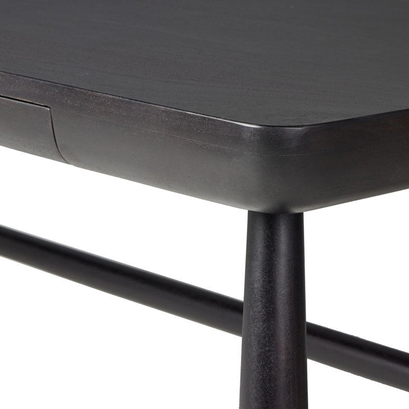 Bureau en bois massif Minza, Noir
