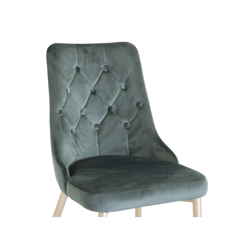 Brayden 47cm H Velvet Upholstered Side Chair, Moss Green