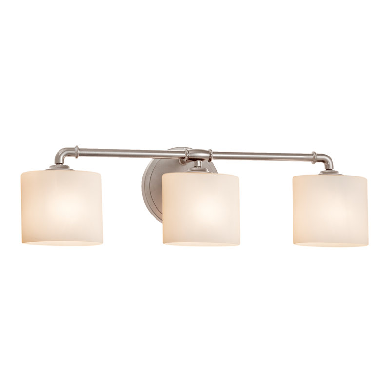 Helam 3 - Light Dimmable Bath Bar, Matte Black, Opal, Dedicated LED