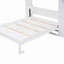 Lit escamotable avec plusieurs tablettes de rangement et une armoire, blanc