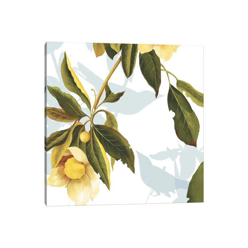 Lemon Floral - Wrapped Canvas Print, 66.04 cm H x 66.04 cm W x 1.91 cm D