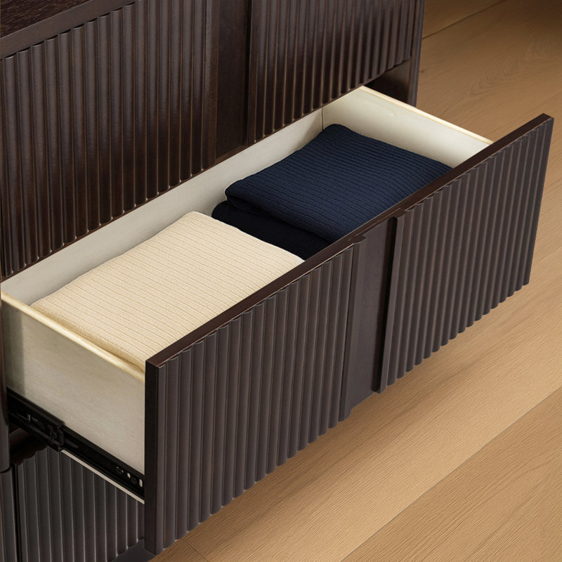 Potomac 6-Drawer Solid Wood Dresser with Reeded Front for Modern Bedroom Accent Storage, Espresso