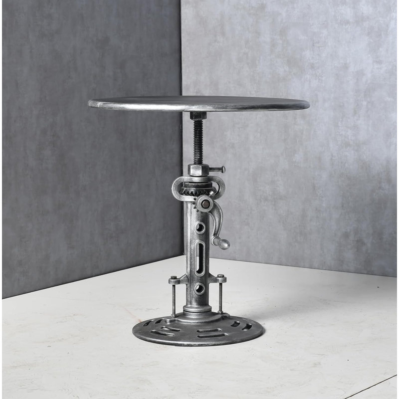 Juyoung Iron Top End Table, Silver