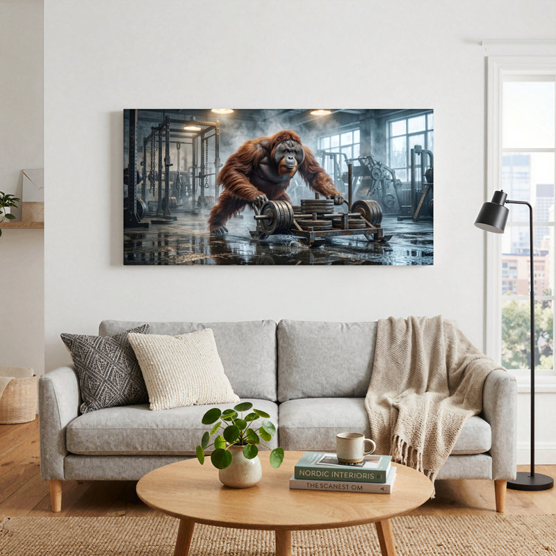 Ensemble de 1 tableau sur toile Gorilla Gym, L 58 po x H 28 po, Wrapped Canvas