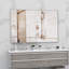 Miroir de salle de bain rectangulaire surdimensionné de 60 po x 40 po avec cadre argenté-863597489