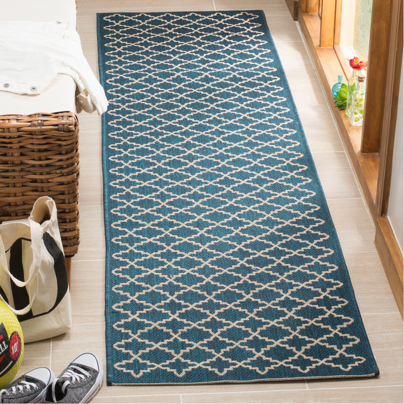 Herefordshire Performance Geometric Indoor/Outdoor Area Rug, Runner 2'3" x 18'