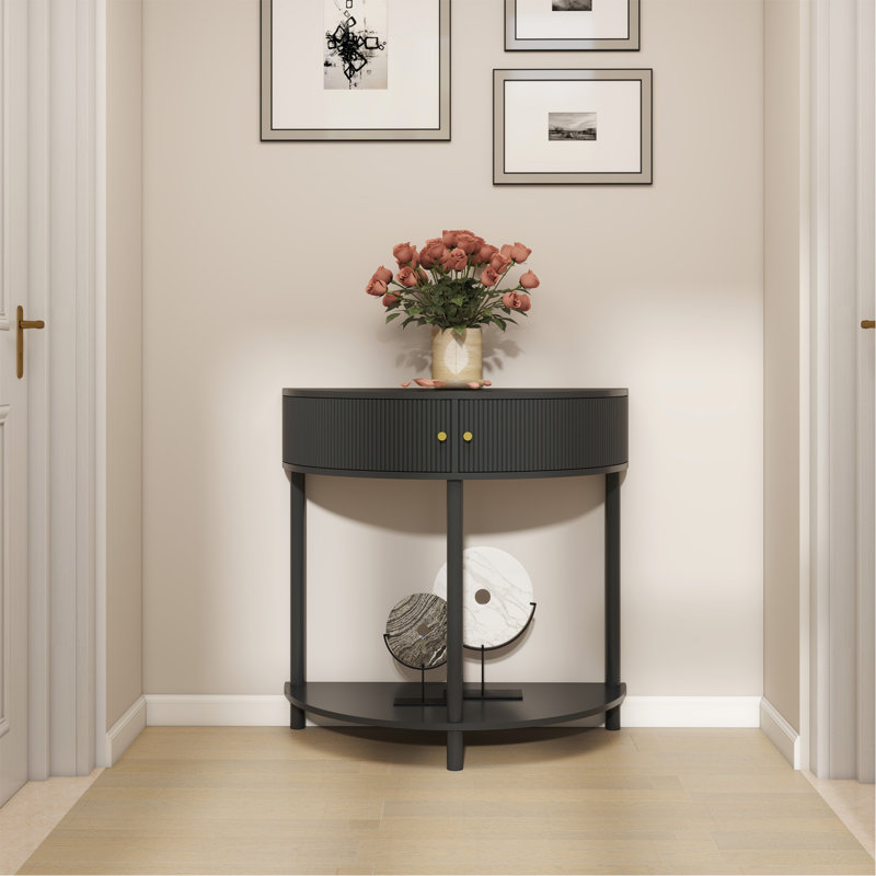 Console demi-lune Artisan, Dark Gray