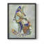 Fantastic Florals Fox, assis, reproduction encadrée - bois massif-1977935568-1984550922