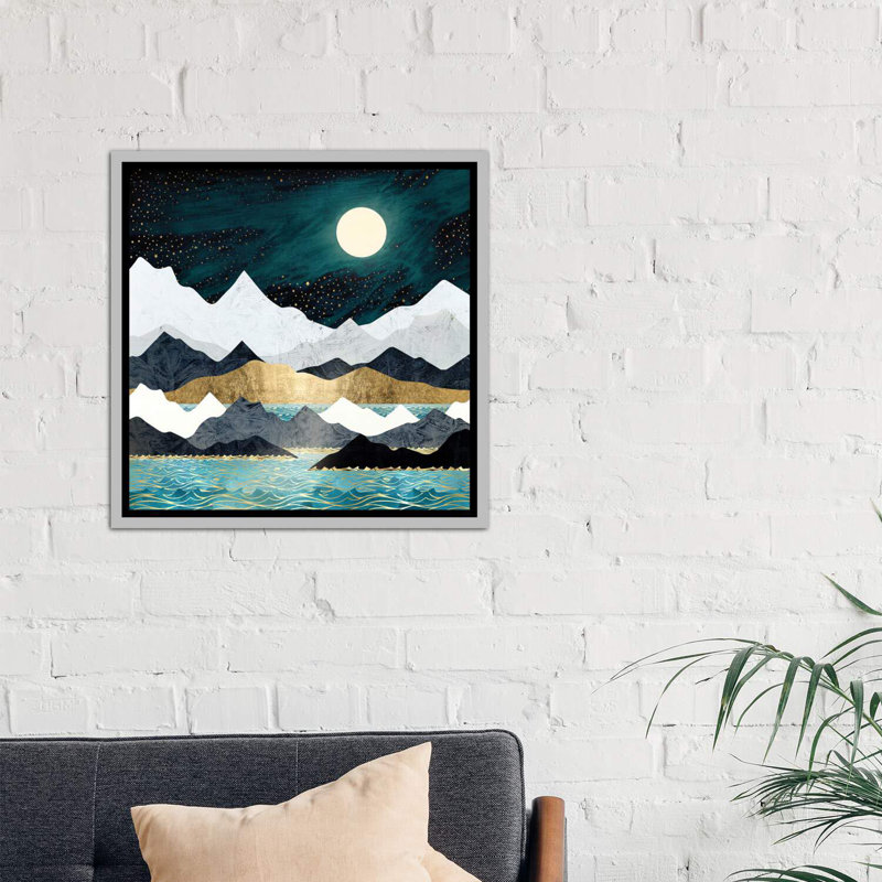 « ocean stars » par spacefrog designs-print, H 37 po x l 37 po x P 1,5 po, Toile avec cadre argenté