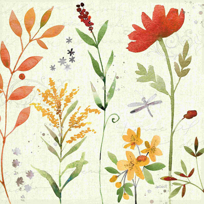 Fleurs d'automne II, H 12 po x l 12 po, Non, Toile tendue
