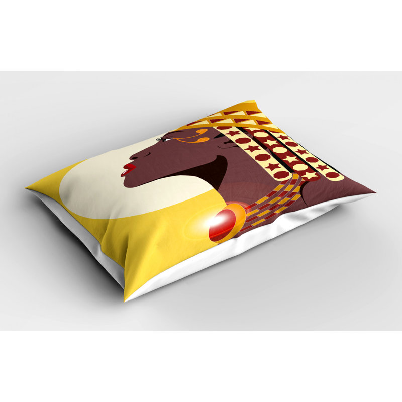 Brown/Red/Yellow Polyester Microfiber Piece Sham, Twin