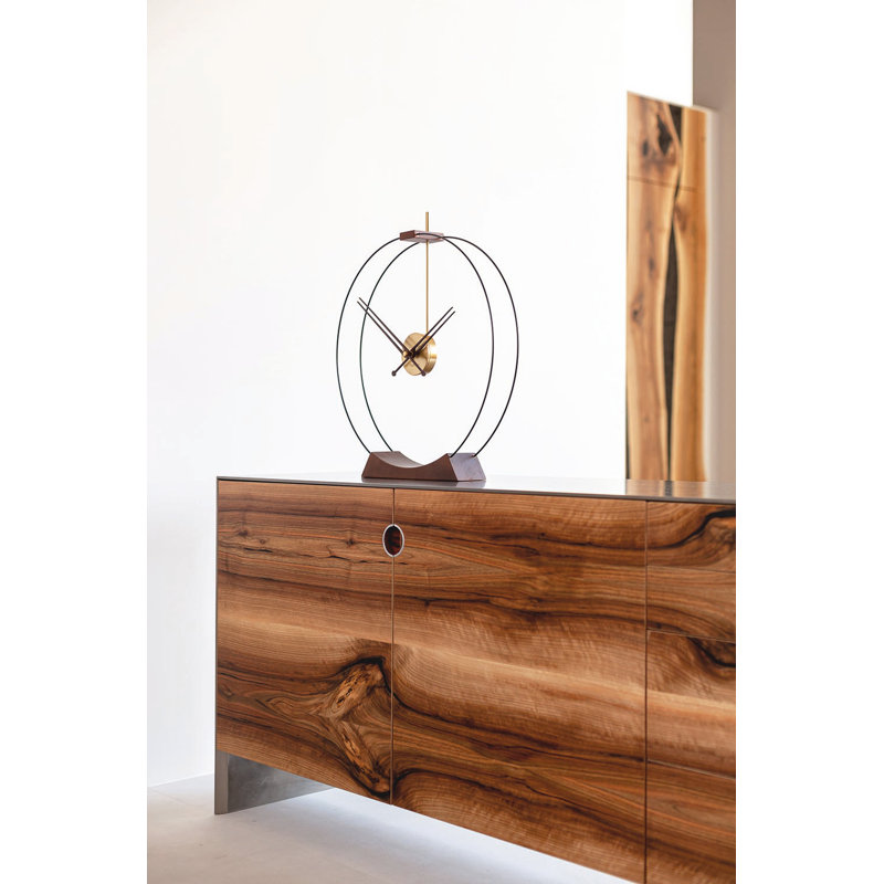Aire Clock, Walnut / Brass