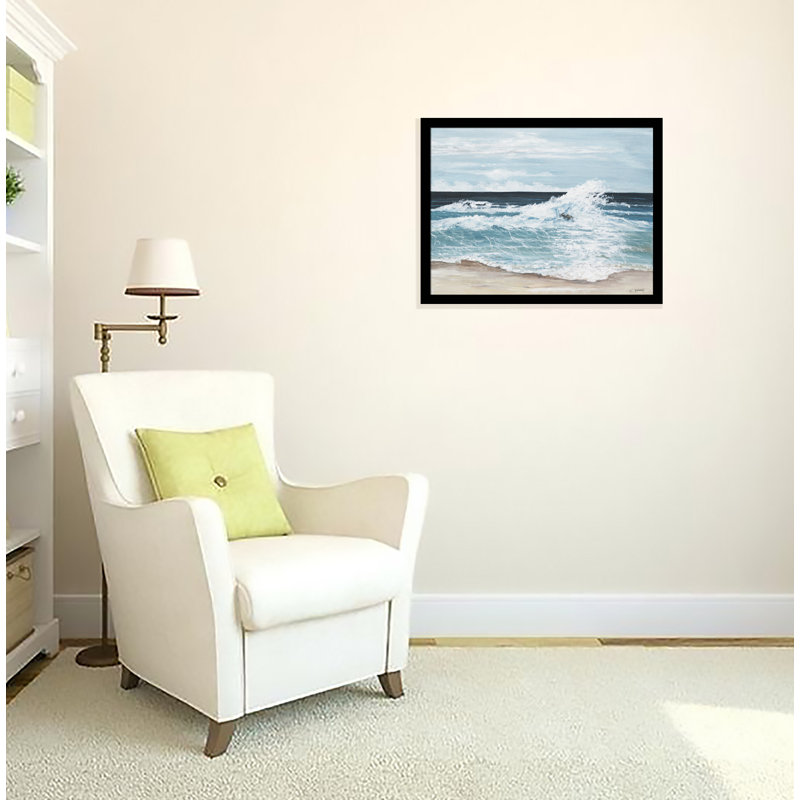 «Tide» - reproduction d'art, Blanc / aubergine / banane / brun clair / rouge br, H 20,5 po x l 26,5 po x P 1,25 po