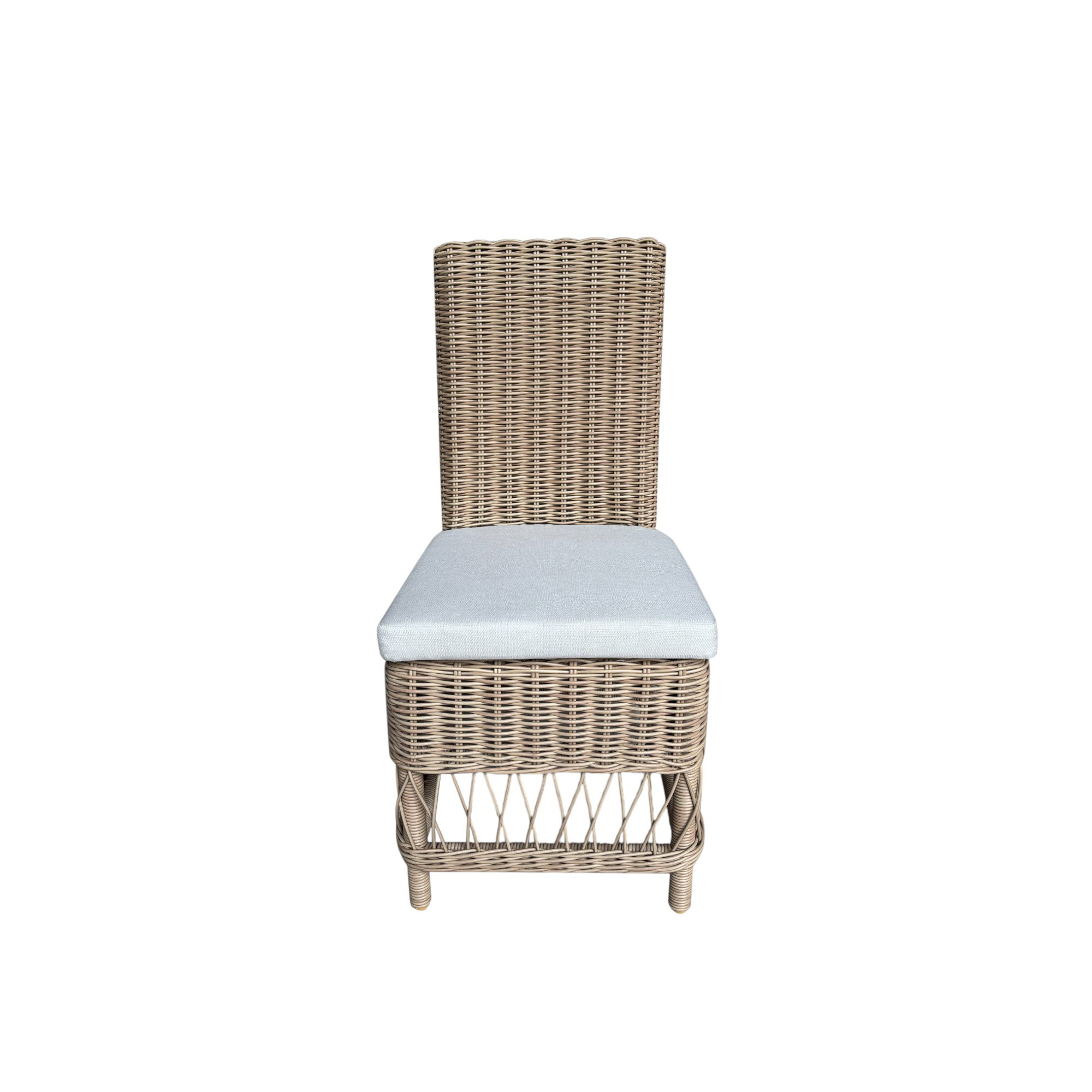 Margot Pebble Outdoor Patio Dining Chairs, Bliss Linen, White