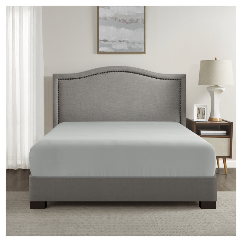 Drap-housse Coolmax en microfibre grise pour lit simple - Linge de lit en polyester respirant, Twin
