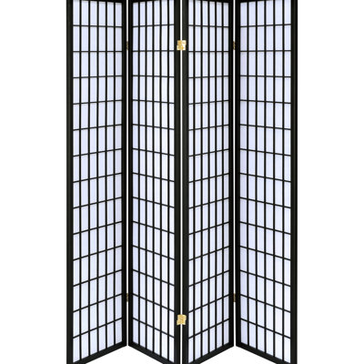 Fabriqué en bois d'hévéa et en papier blanc, ce paravent noir à 4 panneaux de 71,49 pouces de hauteur et 69,5 de largeur ajoute un élément de couleur à l'écran, idéal comme paravent, grand et élégant