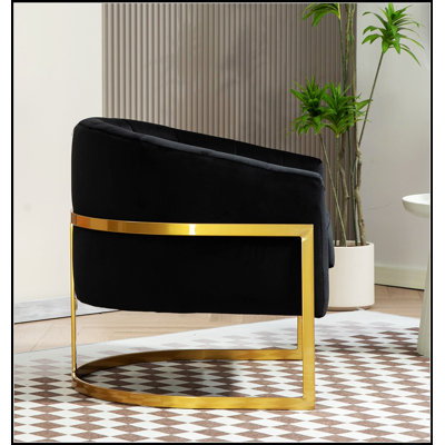 Fauteuil d'appoint rembourré de luxe avec cadre en velours, fauteuil de coiffeuse polyvalent et polyvalent pour l'intérieur et la maison