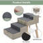 H 15,6 po H 2 en 1 pliable en bois pour chien avec escalier et repose-pieds antidérapant pour canapé, lit et véhicule - Gris clair