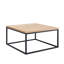 Table basse avec repose-pieds carré de 30 pouces à effet marbre avec plateau très épais et écologique, structure en métal robuste et pieds réglables pour les salons modernes.