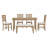 Dining Room Table and Chairs with Bench, Rustic Wood Dining Set, Set of 6-1868835050-1868835045