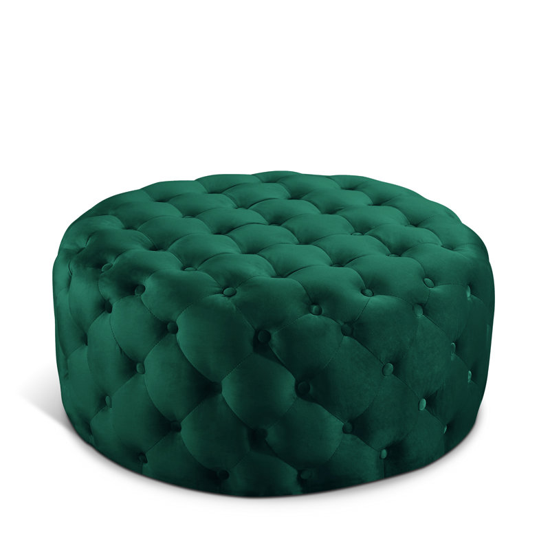 Repose-pieds rond 36 po Plattsburgh, Velours vert