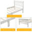 Structure de lit plateforme simple en bois avec tête de lit et pied de lit, support à lattes solides, sans sommier