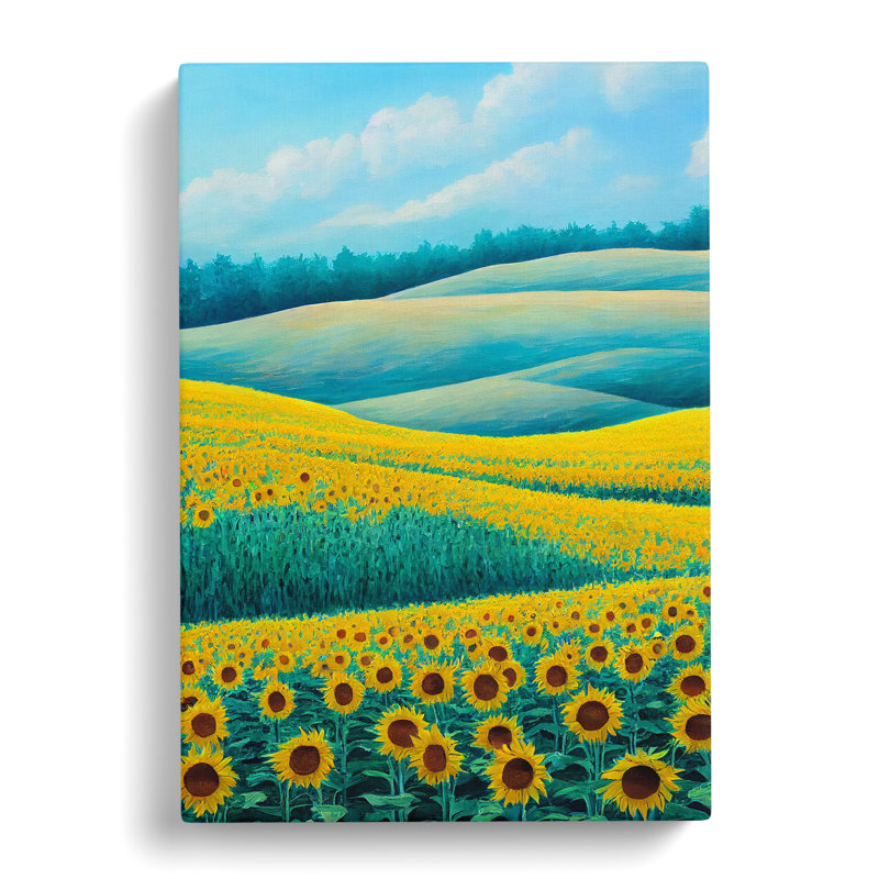 Schoharie Sunflower Field - Wrapped Canvas, 60cm H x 40cm W x 3cm D