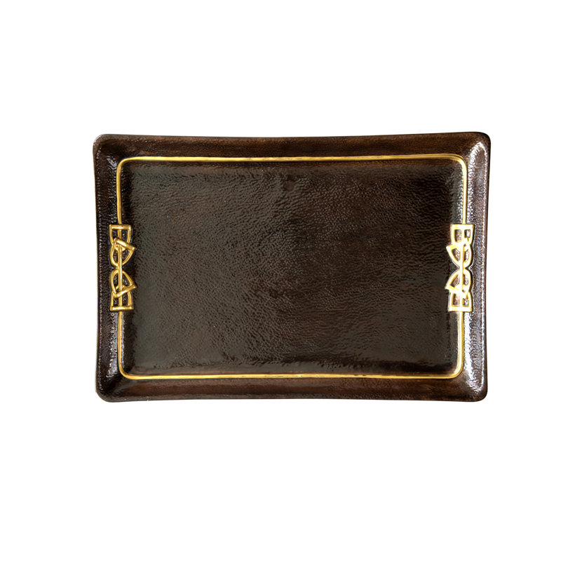Dressage Ceramic Decorative Tray, Brown
