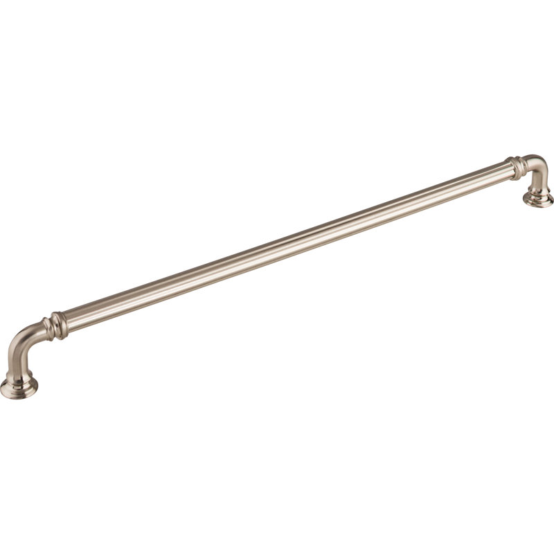 Reeded 12" Center to Center Bar Pull, Brushed Satin Nickel, 12" Center to Center