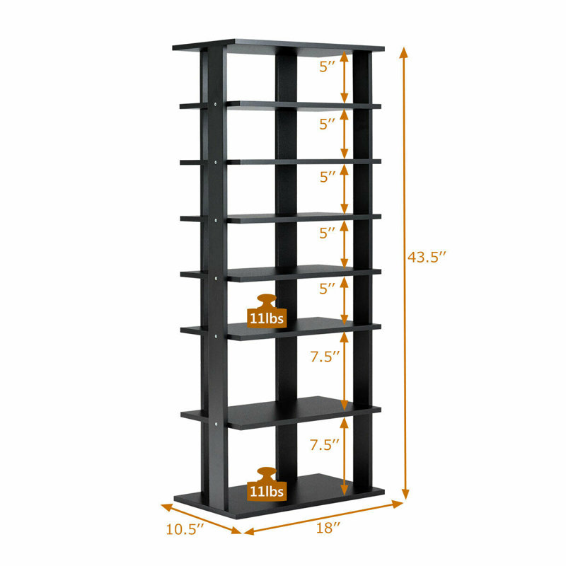 14 Pair Shoe Rack, Black