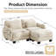 Canapé ergonomique ergonomique en chenille avec 1 repose-pieds et coussin de taille délicate pour le salon, la chambre à coucher-1335441714