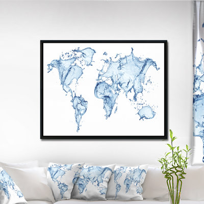 « world map water splash », impression