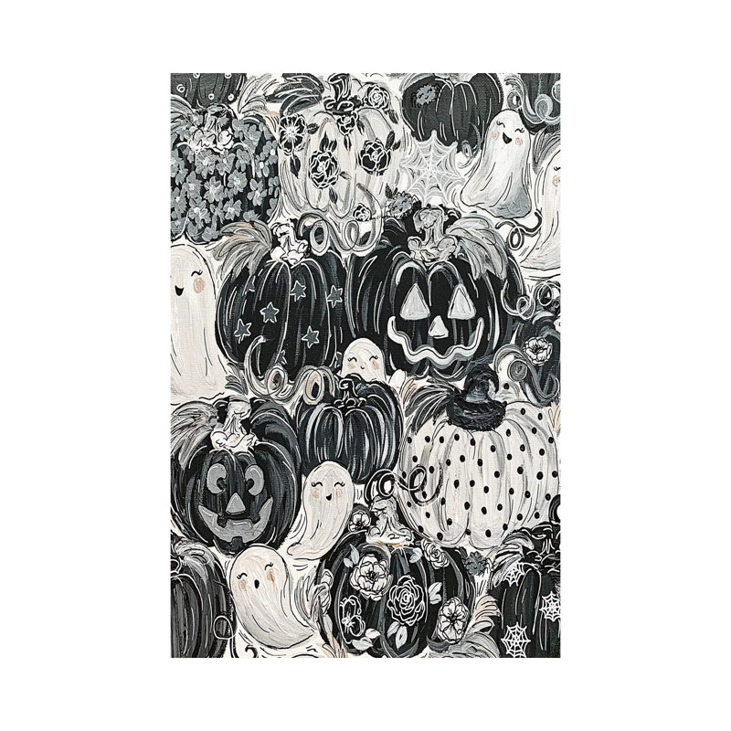 Ghostly Pattern Pumpkins by Katie Bryant - Wrapped Canvas Gallery-Wrapped Canvas Giclée, 20.32 cm H x 30.48 cm W