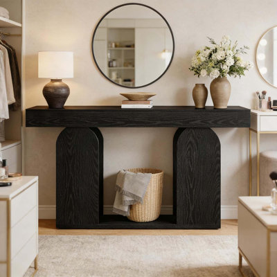 Minimalist Console Table With Open Storage Shelf For Hallway Living Room Flexible Placement Sturdy Durable