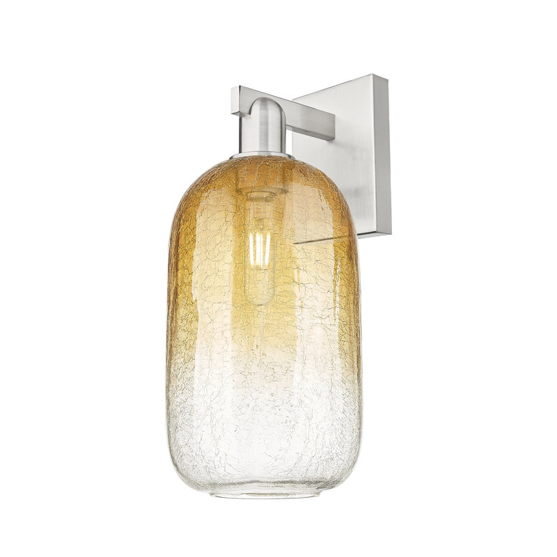 Maestas - 1 Light Wall Mount Sconce, Amber, Brushed Satin Nickel