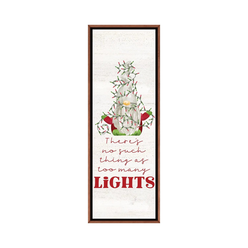 «Gnome for Christmas Sentiment vertical II-Lights» par Tara Reed - reproduction, H 60 po x l 20 po x P 1,5 po