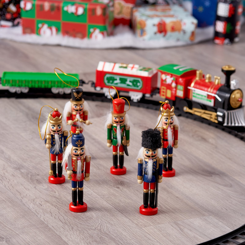 13cm Solid Colour Wood Christmas Hanging Figurine Ornament