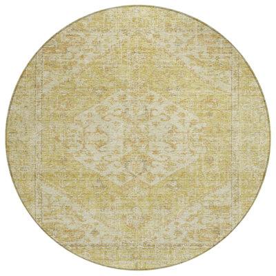 Stockholm Gold Washable Indoor-Outdoor Rug - 