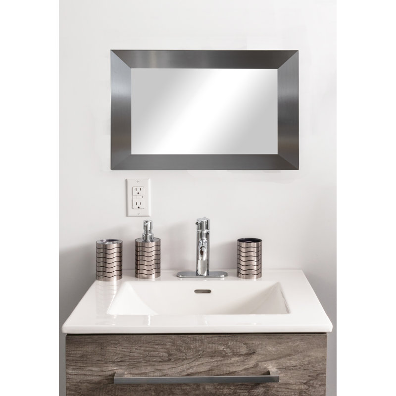 Miroir de salle de bain, 16 po x 33 po, Argent