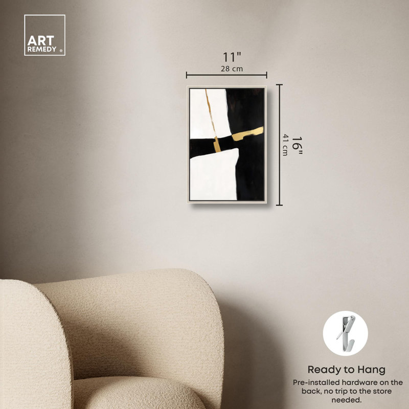 Dichotomie III, toile par Art Remedy, Cadre flottant, H 16 po x l 11 po, Noir