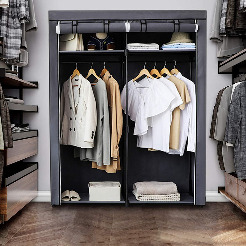 Illughi 140cm Portable Wardrobe, Grey